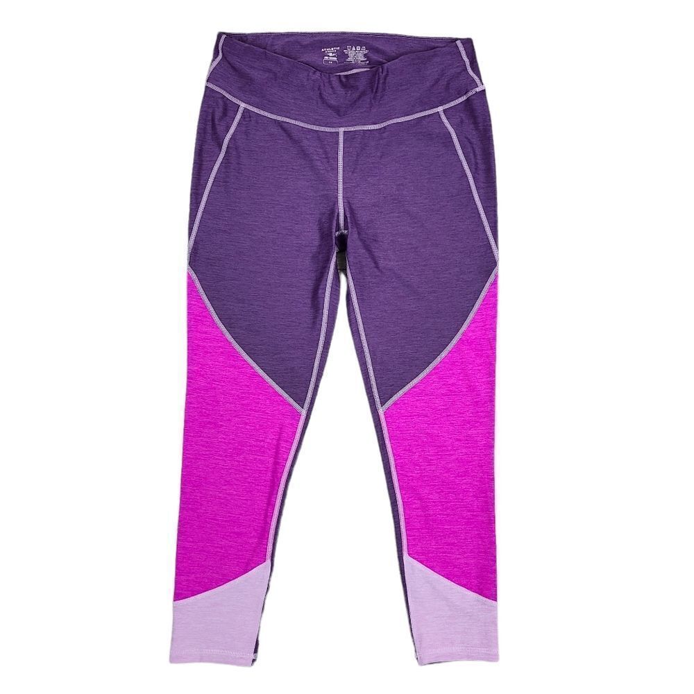 ATHLETIC Works Purple & Pink Colorblock High Waist Leggings 1X